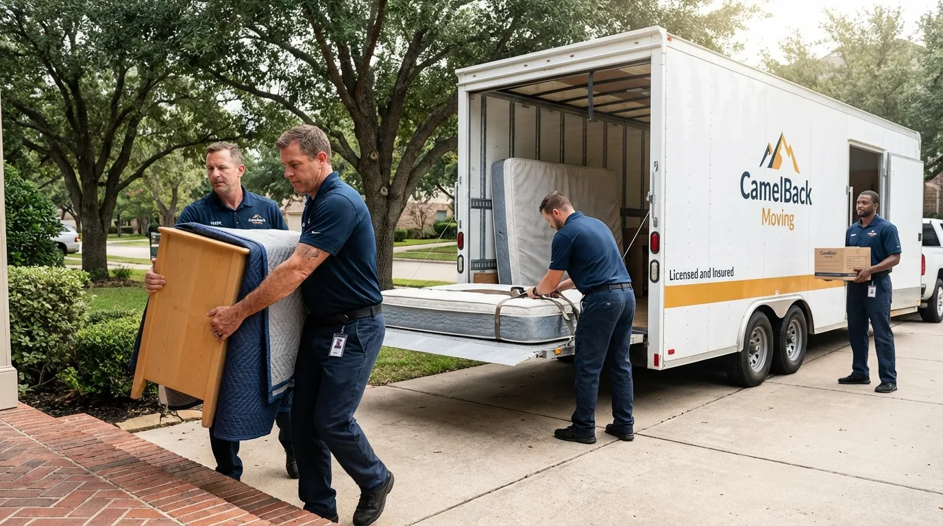 Crew loading residential truck for cross-state move from Severna Park, MD